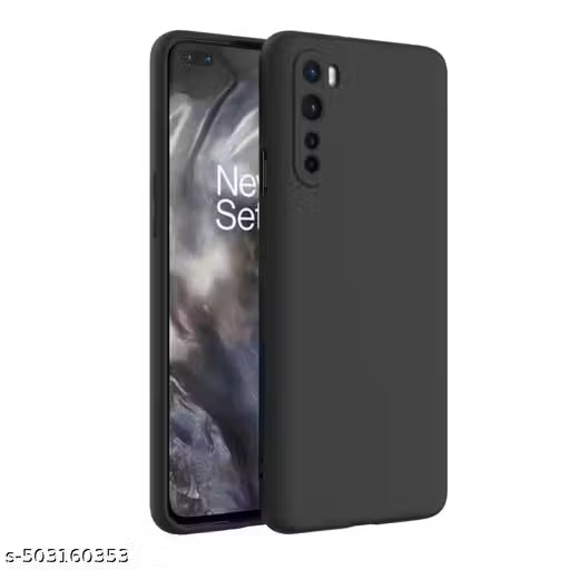 Defendify Back Cover for OnePlus Nord - Black | Cloth Silicone | Flexible back cover