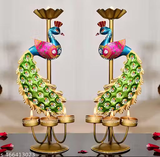 Peacock Dhoop Holder Combo Set Home Decoration BiG Showpiece, 13 INCH ( Pack-2 )