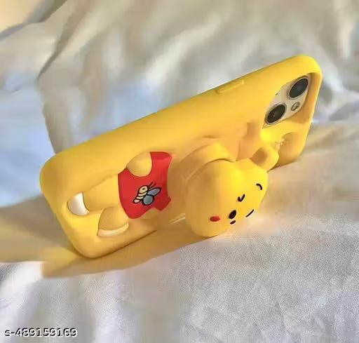 Elevate 3D Cute Cartoon Design with Precise Camera Cuts and shockproof Back Case Cover Compatible for i-Phone 14 - Poo