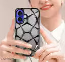 Shiny Geometric Pattern Shockproof Back Cover for IIPhone 16 – Full Bodyy Protection Case