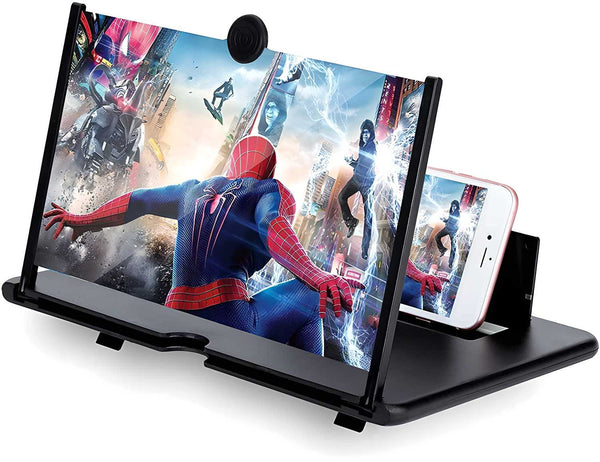 Mobile Phone Holder With Video Screen Amplifier, Mobile Phone 3D Screen Magnifier, Mobile video screen larger, mobile big screen, mobile screen, home theatre, home projector, cinematic movie viewer, vr boxes, 3d video enhancers, support all phones