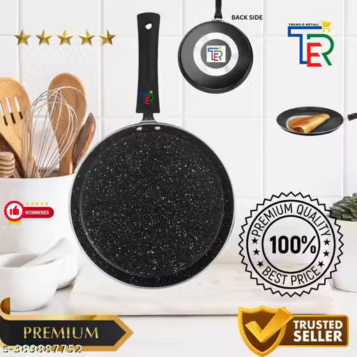 TREND E Non-Stick Coating Flat Dosa Tawa Flat Pan 1 L D-20 Non-Stick Coated Cookware Set (Aluminium, 1 - Piece)