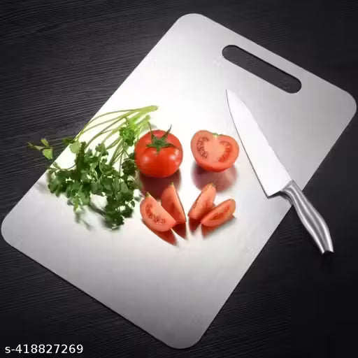 Stainless Steel Chopping Board Cum Cutting Board Metal Board for Kitchen Chopping Cutting Board for Fruit Cutter, Vegetable Chopper Boards, Bread & Meats Durable Safe & Heavy Duty Stainless Steel Chopping board