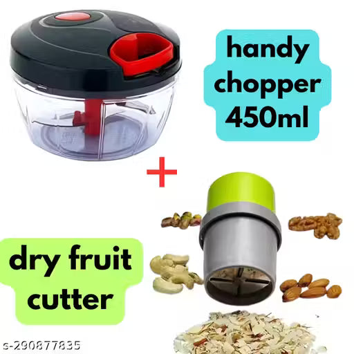 Kitchen Chopper for Fruits & Veggies | Multi-Function Dry Fruit Cutter and Slicer | Vegetable and Fruit Chopper with Storage | Portable Slicer for Nuts and Dry Fruits |
