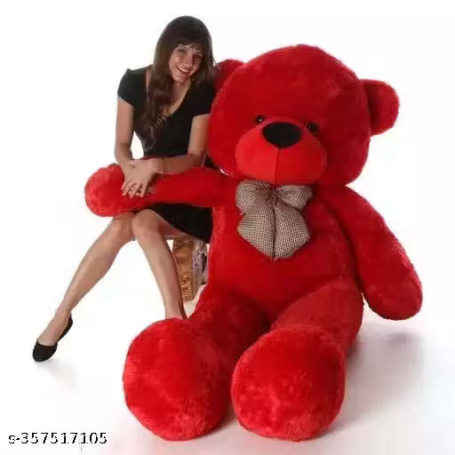2 Feet red Lovable Huggable Teddy Bear with Neck Bow (Red, 2 Feet)
