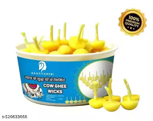 Pure Ghee Diya Batti 100 pcs For Home & Office Puja. Added Cotton Batti with Cow Ghee.