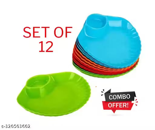 PACK OF 12 Twins Deluxe Plates Shaped Serving Unbreakable Children’s Food Plate, Kids Bowl, Fruit Plate, Baby Cartoon Pie Bowl Plate, Tableware ( Multicolour )