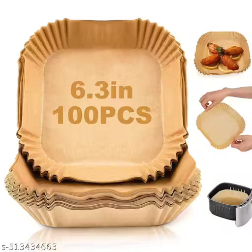 Air Fryer Liner, 100 Non-Stick Disposable Liners, Oil-Proof, For Baking Roasting Microwave (100 Pcs Air Fryer Paper Squares), Medium