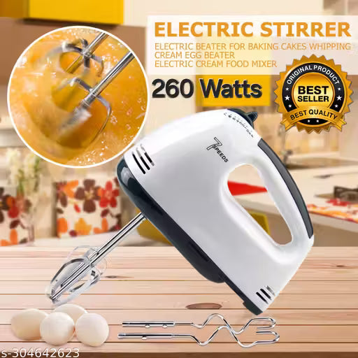 Hand Mixer Blender Easy Mix with 7 Speed Control and Detachable Stainless-Steel Finish Beater and Whisker with in-Built Eject Knob and Slim Grip for Cakes, Cream Mix, Food Hand Blender Beater For Kitchen.