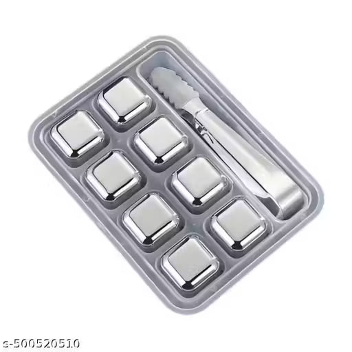 Exclusive Stainless Steel Whiskey Stones- High Cooling Technology Ice Cubes Chilling Rocks Reusable Wine Stone Durable Beer Drink Freezer Cooler Rock For Christmas And Birthday Gifts, Silver