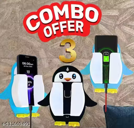 Pack Of 3 Multi-Purpose Wall Mobile / Remote Stand Holder Stand for Charging Mobile Just Fit in Socket and Hang ,Wall Mount Hanging Type for All Mobile Mobile Holder