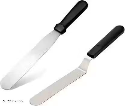 Cake Palette Knife | Steel Icing Spatula | Cake Knife | Cream Icing Frosting Spatula | Baking Kitchen Pastry Cake Decoration Tool. (8, Straight and Bend Set)