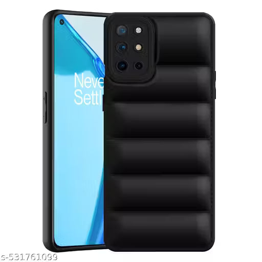 Reyan@ Puffer Case Camera Protection Soft Back Cover for Oneplus. 9R - (Black--Puffer)