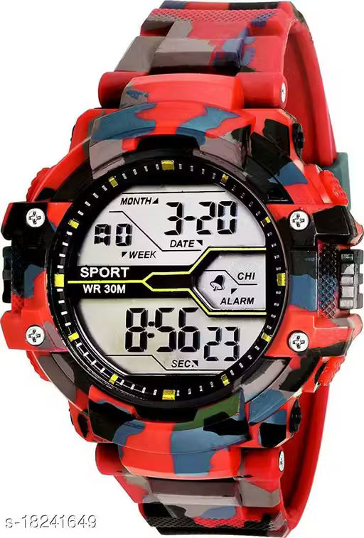 Skylark RMG-33 Kids and Boys Army Watch Red Strap Digital Watch - for Men