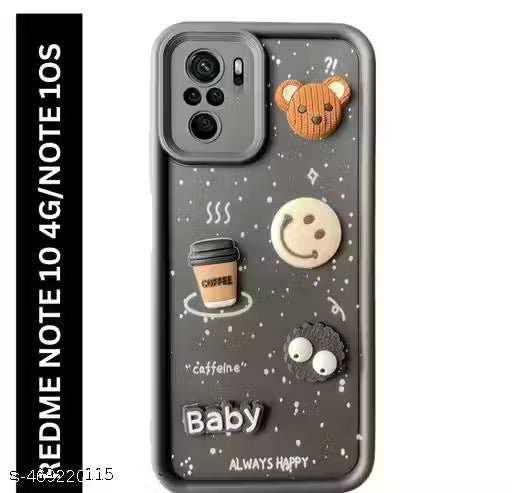 REDMI NOTE 10 4G/ NOTE 10s Cute Cartoon 3D Coffee Liquid Silicone Soft Mobile Back Cover Case With Camera Protection