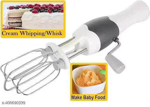 Unumic Hand Blender Mixer For Whipping Cream And Egg Beater Liquidizing Churning Machine Abs Plastic Manual Non-Electric Cake Whisker Lassi Butter Milk Maker Coffee Blander PACK OF 1 sigma 2in1 blinder