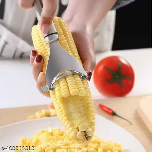 Corn Cob Peeler Stripper Cutter Splitter Remover Thresher Kitchen Salad Tool，Easy to Operate and Clean, and Durable Gessppo (Silver)(1PCS Pack)