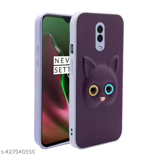 Reyan@ OnePlus. 7 Back Case Cover for Girls | Animal Cat. 3D Eye Effect | 360 Degree Protection | Soft Feeling TPU | Case Cover for OnePlus. 7 - (Animal--Purple)