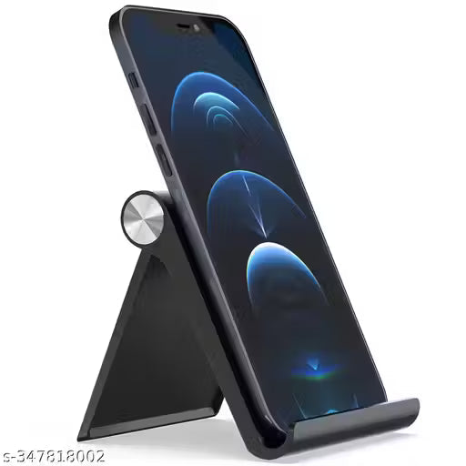 Elv Foldable, Portable, Tablet/Phone Stand. Compatible Phone Holder for iPhone, Android, Samsung, OnePlus, Xiaomi, Oppo, Vivo, Asus. Perfect for Bed,Office, Home,Gift and Desktop (Black)