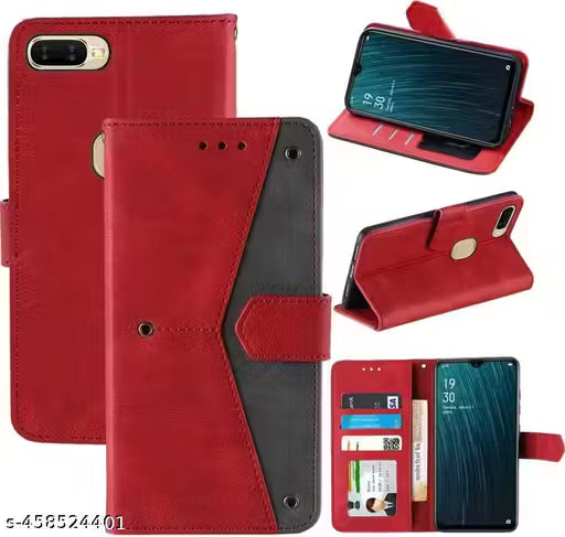Flip Cover OPPO A5s OPPO A12 Compatible for OPPO A5s OPPO A12 Stylish Designer Trendy Girls Cover Artificial Leather Printed Flip Cover for OPPO A5s OPPO A12 Flip Cover Executive Red, Magnetic Closure
