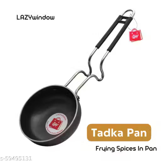 LAZYwindow Essential Iron Tadka Pan/Fry Pan with Steel Handle for Kitchen 12cm Diameter Pack Of 1