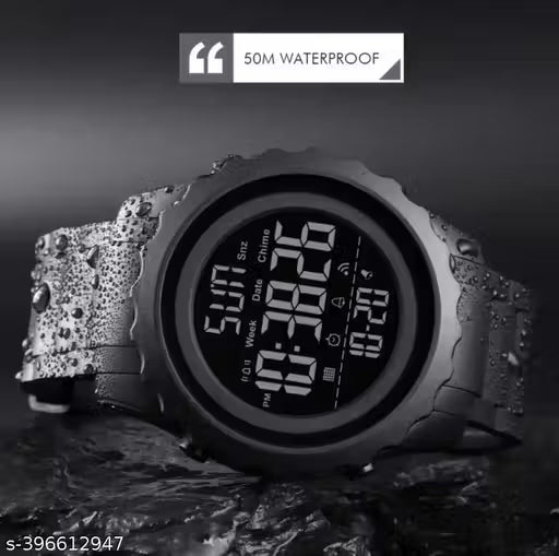 Waterproof Scratch Resistant & Shock Proof Black Sport Waterproof Digital Watch For Men & Boy
