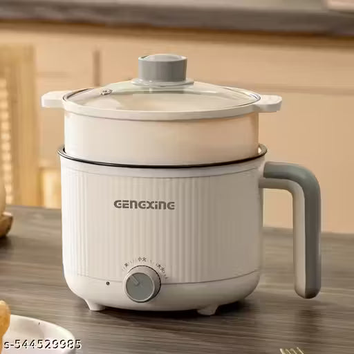 Mini multipurpose electric kettle with steamer 1.5L inner pot Non-stick hotpot cooker for cooking hot water rice idli momos tea 600W Portable Travel