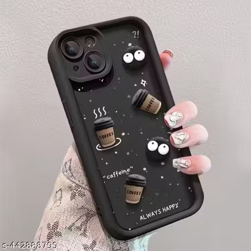 Back Cover for iPhone 14 - 3D Cute Silicon Case For iPhone 14 -Black