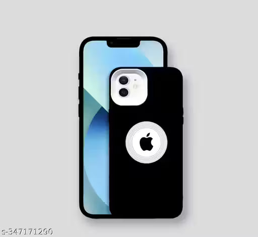 Rewop black Back Case Cover for iPhone 12 (LogoView ,White Ring,Black