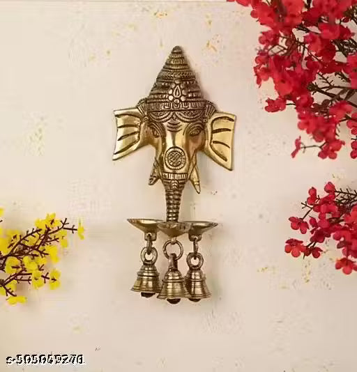 Ganesh Diya set Wall Hanging Idol Statues or Diwali ,Decoration,gift purpoose etcLxBxH : 9.5x6.5x21 cm