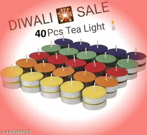 Tea light colour candles pack 40