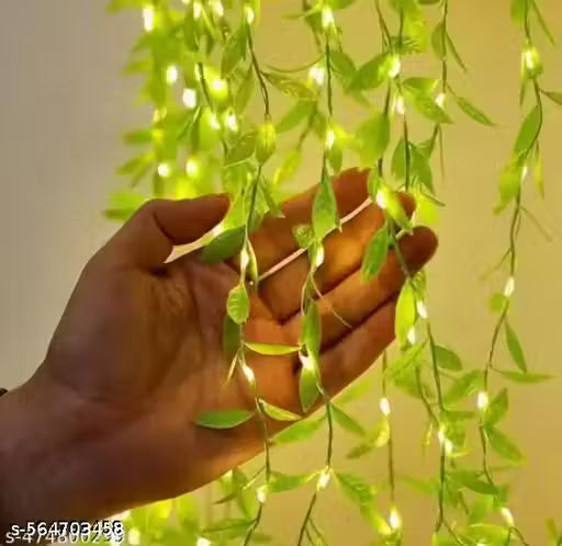 Artificial Leaf Curtain LED String Light, 200 LEDs, 8 Modes, Remote Control, Adjustable Brightness, USB Plug Fairy Lights for Bedroom, Garden, Party, Wedding, Christmas, and Festive Home Decor