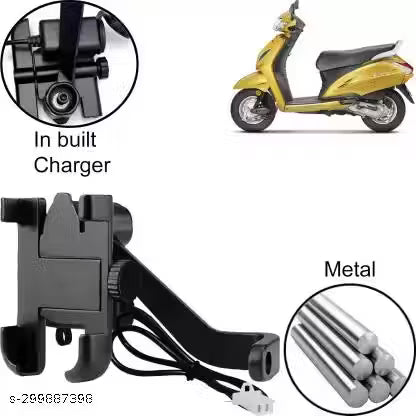 C-2 Bike & Scooty Mobile Stand With Charging Port Metal Body