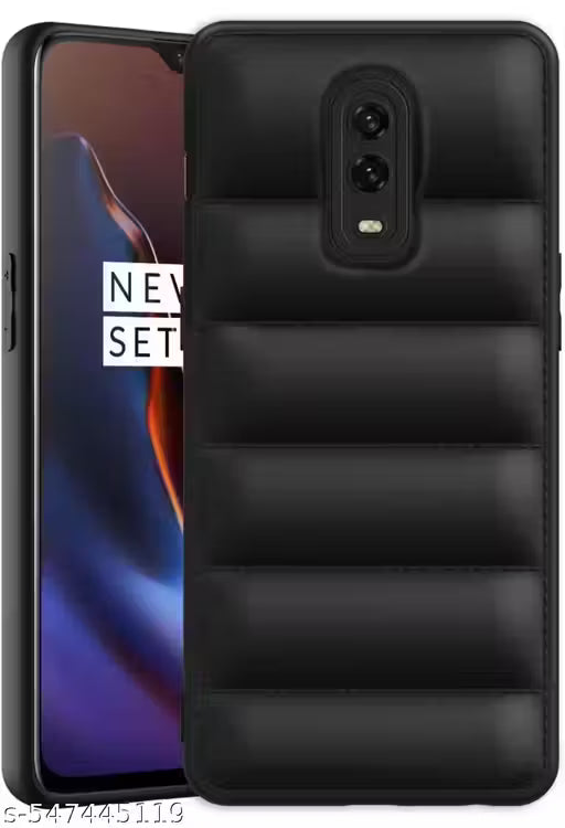 Puffer Case Camera Protection Soft Back Cover for OnePlus 6T - Black