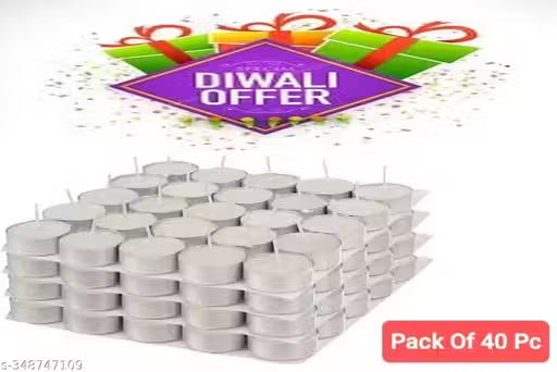 Diwali Special Tea Light Candle Pack Of 40 Burning Time 3-4 Hours