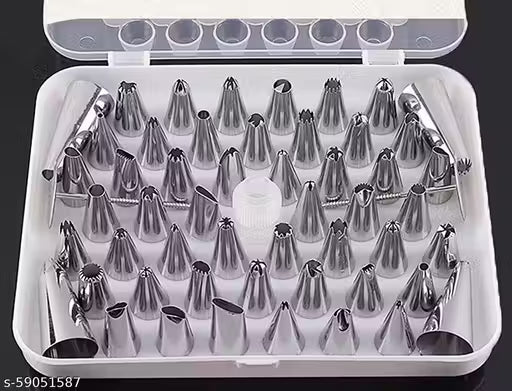 SYGA Cake Decoration Tips Set Professional Stainless Steel Piping/Dispenser Nozzle Kit,for Cakes Cupcakes Cookies Pastry 54 Pcs