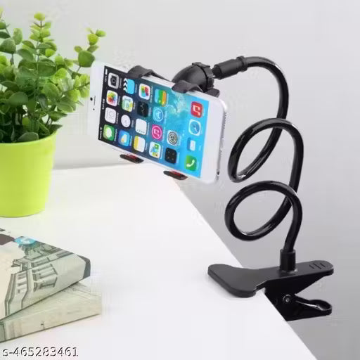 Flexible Lazy Phone Stand for Table Height Adjustable Desktop Mobile Phone Holder 360 Rotate for Online Classes Live Streaming and OTT Streaming Video Shoot YouTube Round Phone Stand Mobile Holder