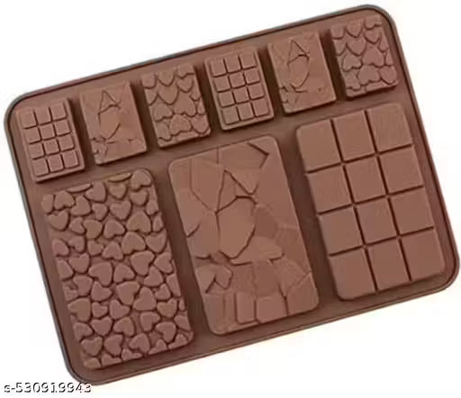 Z-mark MoldBerry 1Pcs 9 Holes Multipurpose DIY Baking Tool Silicone Non-Stick Chocolate Waffle Biscuit Mould Rectangle Kitchen Supplies Chocolate Moulds