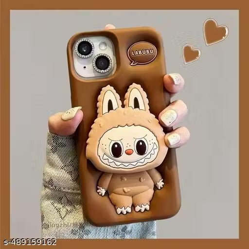 Elevate 3D Cute Cartoon Design with Precise Camera Cuts and shockproof Back Case Cover Compatible for i-Phone 14 - Labubu