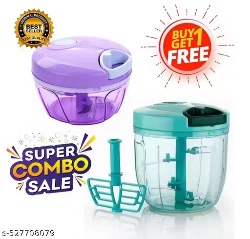 450ML + 1000ML Combo of Standard Handy Pro Chopper (1000 ml) and Compact Chopper Cutter Mixer (450 ml) with Stainless Steel Blades