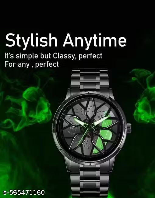 Stylish Rotating Wheel Ring Watch for Men & Women – Unique Finger Timepiece | Fashion Accessory | Black & Red