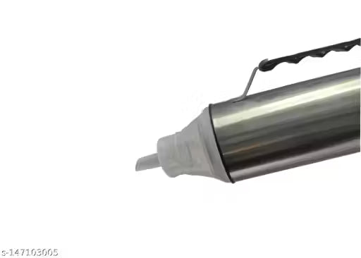 1000 ml/1 Liter stainless steel cooking oil dispenser/oil pourer(black handle pack of 2