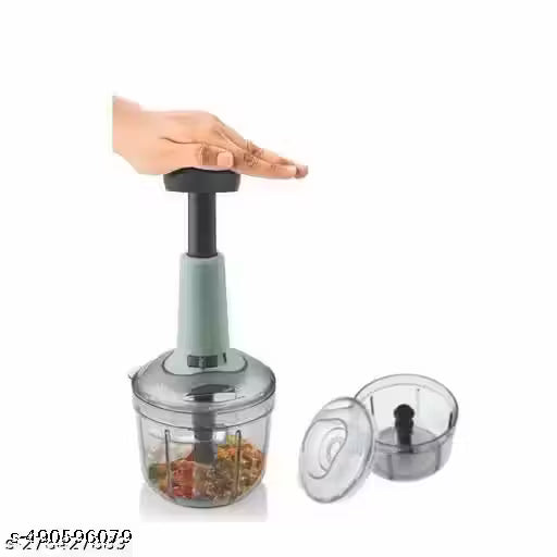 Manual 650ml Large Quick & Powerful Hand Held Food Chopper to Chop & Cut Fruits, Vegetables, Herbs, Onions for Salsa, Salad, Pesto, Hummus, Guacamole (Premium) | 3 Stainless Steel Blades